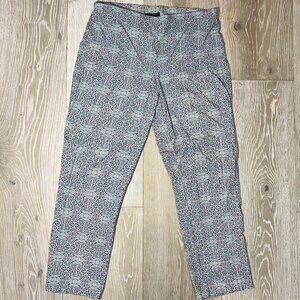 Attyre - Ankle Pants Women's Size 10P Multi-Color Splatter Stretch Pullon